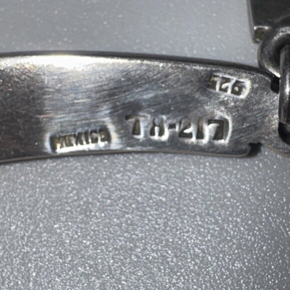 925 Vintage Sterling Silver Turquoise Collar Choker TA-217 Mexico Necklace 16" - Picture 7 of 7